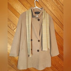Forecaster of Boston size 12 light brown coat with matching scarf